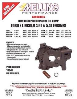Melling 10341 20% High Volume & Pressure Oil Pump 2004-14 Ford 4.6 4.6L 5.4 5.4L